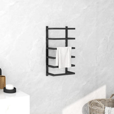Vidaxl Towel Rack Black 24X12X48 Cm Steel from B&Q