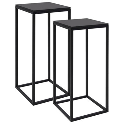 B&Q -  Side Tables 2 Pcs Black Steel
