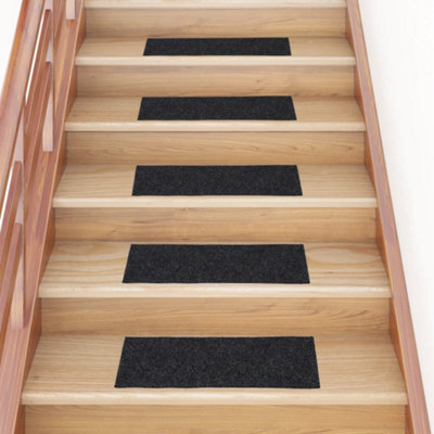 Vidaxl Stair Mats Self-Adhesive 15 Pcs 60X25 Cm Rectangular Grey