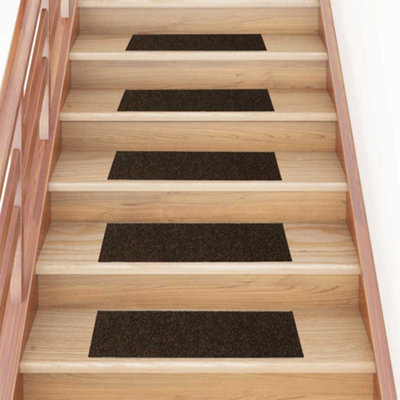 Vidaxl Stair Mats Self-Adhesive 15 Pcs 76X20 Cm Brown Rectangular from B&Q