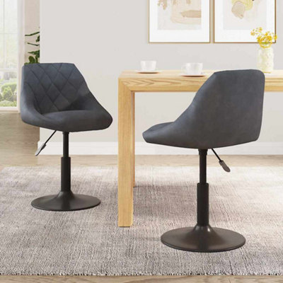 B&Q -  Swivel Dining Chairs 2 Pcs Dark Grey Velvet