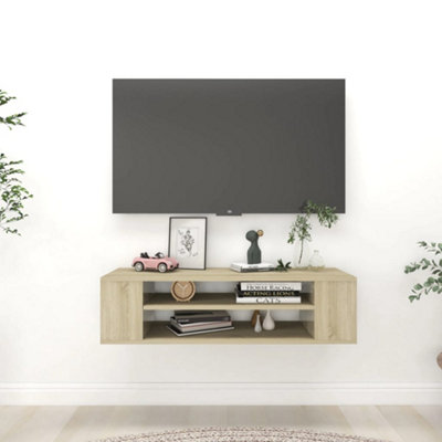 B&Q -  Hanging Tv Cabinet Sonoma Oak 100X30X26.5 Cm Engineered Wood