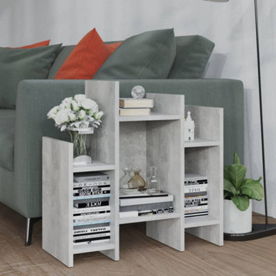 Vidaxl Sofa Side Cabinet Concrete Grey - 60X26x60 Cm Engineered Wood Storage Cabinet, 6 Shelves, Includes Wall Attachment Device - 806287 - Image 3