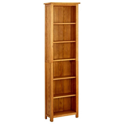 B&Q -  6-Tier Bookcase 52X22X180 Cm Solid Oak Wood