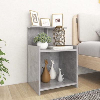 VidaXL Bed Cabinet Concrete Grey 40x35x60 cm Engineered Wood - Image 3