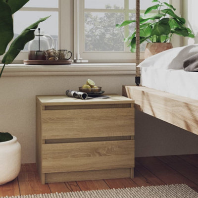 Vidaxl Bed Cabinets 2 Pcs Sonoma Oak 50X39x43.5 Cm Engineered Wood
