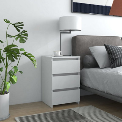 Vidaxl White Bed Cabinet 40X35x62.5 Cm Engineered Wood Bed Cabinets