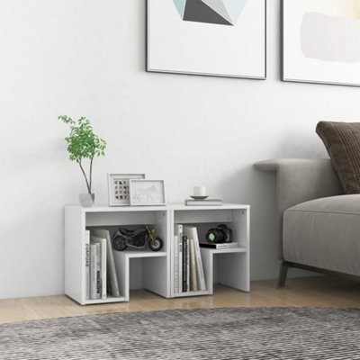 Vidaxl Bed Cabinets 2 Pcs 40X30x40 Cm Engineered Wood White