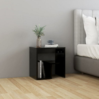 VidaXL Bedside Cabinet Black 40x30x40 cm Engineered Wood - Image 3