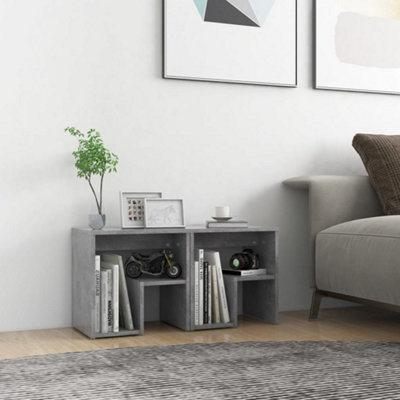 VidaXL Bedside Cabinets - 2 Pcs - Concrete Grey - 40x30x40 cm - Engineered Wood - Image 3