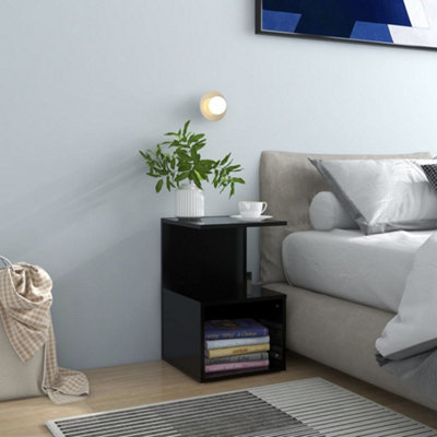 VidaXL Bedside Cabinet Black 35x35x55 cm Engineered Wood - Image 3