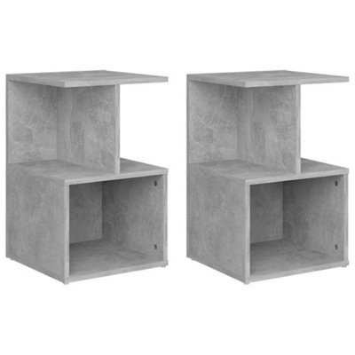 Vidaxl Bedside Cabinets 2 Pcs Concrete 35X35x55 Cm Engineered Wood Grey