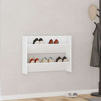 B&Q -  Wall Shoe Cabinet White 80X18X60 Cm Engineered Wood