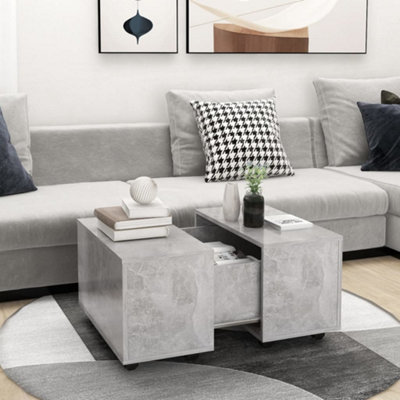 Vidaxl Coffee Table Concrete 60X60x38 Cm Engineered Wood Grey