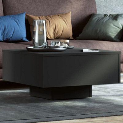 Vidaxl Black Coffee Table 60X60x31.5 Cm Engineered Wood Coffee Tables