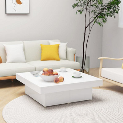 B&Q -  Coffee Table White 90X90X28 Cm Engineered Wood