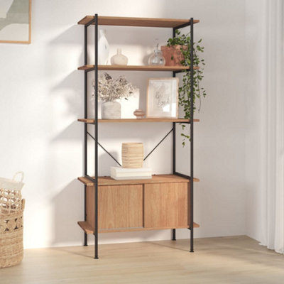 B&Q -  5-Tier Shelving Unit With Cabinet 80X40X163 Cm Steel And Engineered Wood