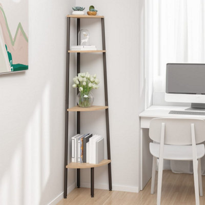 Vidaxl 4-Tier Corner Shelf And 45.5X31.5x150 Cm Light/Brown/Black