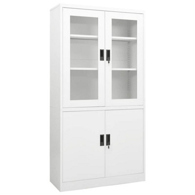 Vidaxl Office Cabinet 90X40x180 Cm Steel White