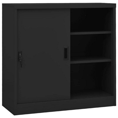 Vidaxl Office Cabinet With Sliding Door Anthracite 90X40X90 Cm Steel from B&Q