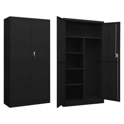 Vidaxl Locker Cabinet 90X40x180 Cm Steel Black
