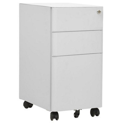 B&Q -  Mobile File Cabinet Light Grey 30X45X59 Cm Steel