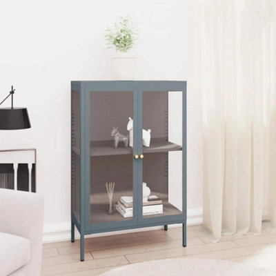 Vidaxl Sideboard Anthracite 75X35X105 Cm Steel And Glass Sideboards from B&Q