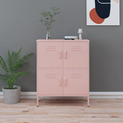 Vidaxl Storage Cabinet 80X35x101.5 Cm Steel Pink