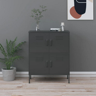 Vidaxl Storage Cabinet Anthracite 80X35X101.5 Cm Steel from B&Q