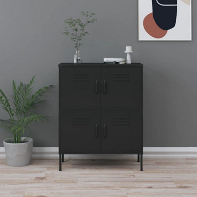 B&Q -  Storage Cabinet Black 80X35X101.5 Cm Steel