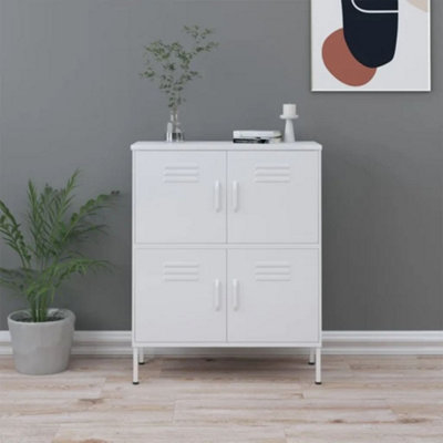 Vidaxl Storage Cabinet White 80X35X101.5 Cm Steel from B&Q