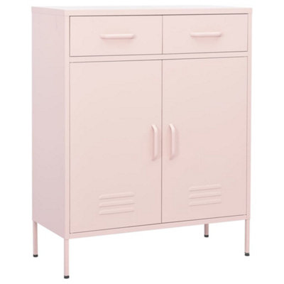 Vidaxl Storage Cabinet 80X35x101.5 Cm Steel Pink