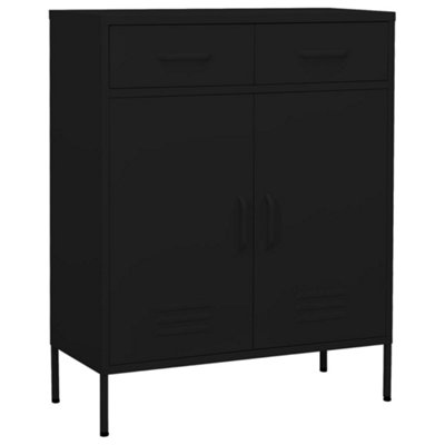 Vidaxl Storage Cabinet Black 80X35X101.5 Cm Steel from B&Q