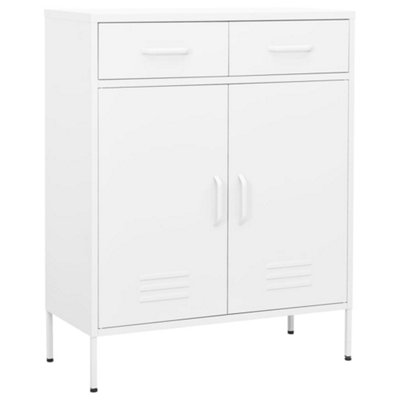 Vidaxl Storage Cabinet White 80X35X101.5 Cm Steel from B&Q