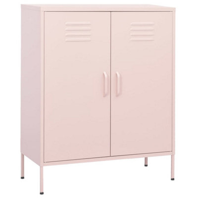 Vidaxl Storage Cabinet 80X35x101.5 Cm Steel Pink