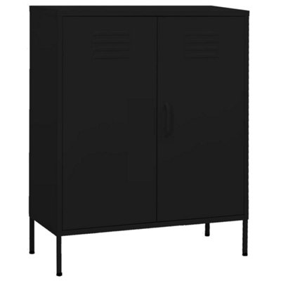 B&Q -  Storage Cabinet Black 80X35X101.5 Cm Steel