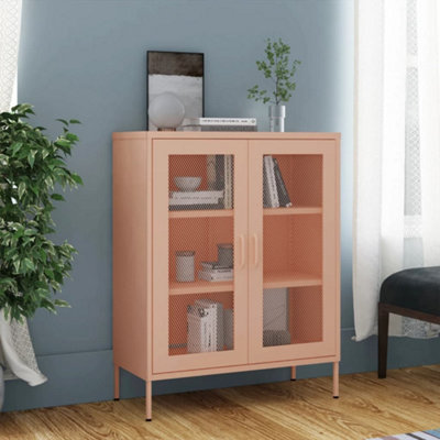 Vidaxl Storage Cabinet Pink 80X35X101.5 Cm Steel from B&Q