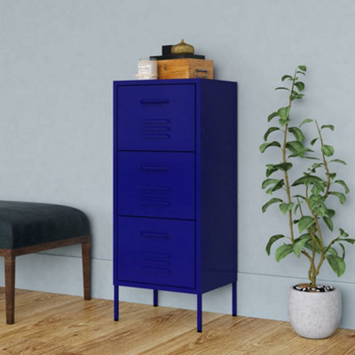 Vidaxl Storage Cabinet Navy Blue 42.5X35X101.5 Cm Steel from B&Q