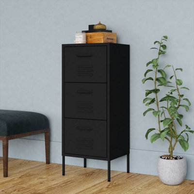 Vidaxl Storage Cabinet Black 42.5X35X101.5 Cm Steel from B&Q
