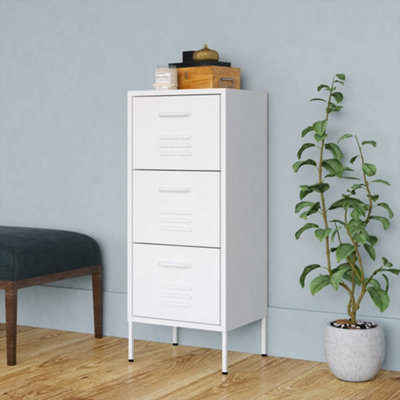 Vidaxl Storage Cabinet White 42.5X35X101.5 Cm Steel from B&Q