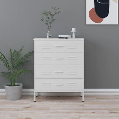 Vidaxl Chest Of Drawers White 80X35X101.5 Cm Steel Chests Of Drawers from B&Q