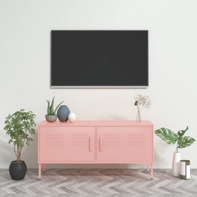 Vidaxl Tv Cabinet 105X35x50 Cm Steel Pink