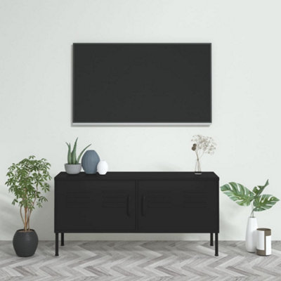 Vidaxl Tv Cabinet Black 105X35X50 Cm Steel from B&Q