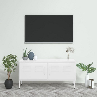 Vidaxl Tv Cabinet White 105X35X50 Cm Steel from B&Q