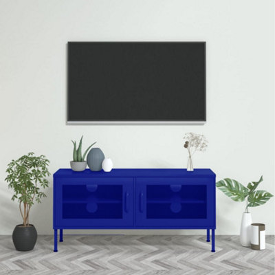 B&Q -  Tv Cabinet Navy Blue 105X35X50 Cm Steel