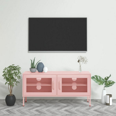 Vidaxl Pink Tv Cabinet 105X35x50 Cm Steel