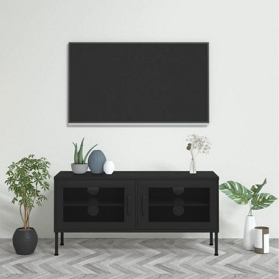 Vidaxl Tv Cabinet Black 105X35X50 Cm Steel from B&Q
