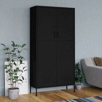 Vidaxl Wardrobe Black 90X50X180 Cm Steel from B&Q