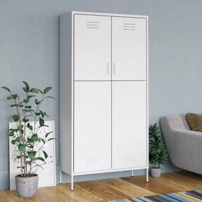 Vidaxl Wardrobe White 90X50X180 Cm Steel from B&Q