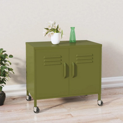 Vidaxl Storage Cabinet Olive Green 60X35X56 Cm Steel from B&Q